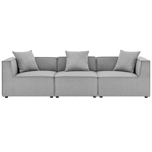Merida 3-Piece Alfresco Upholstered Sofa Sectional, Gray