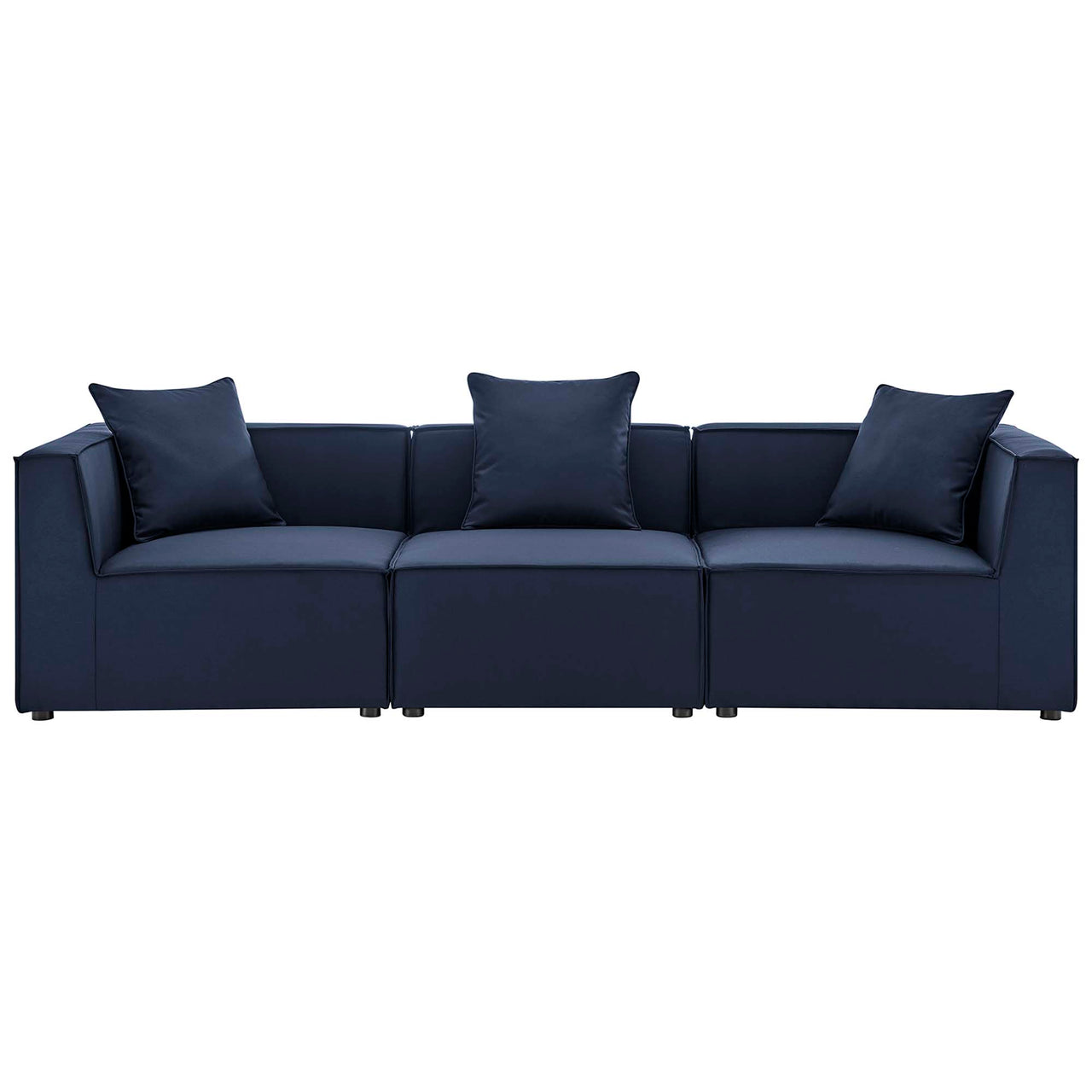 Merida 3-Piece Alfresco Upholstered Sofa Sectional, Navy