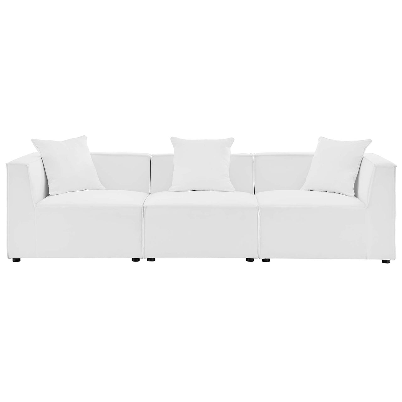 Merida 3-Piece Alfresco Upholstered Sofa Sectional, White