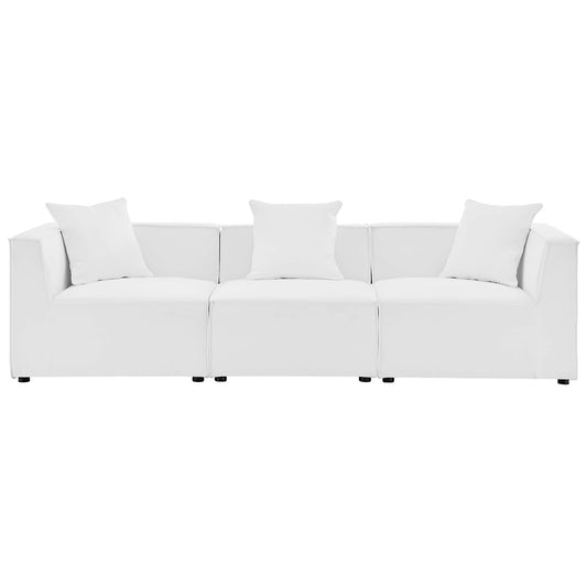 Merida 3-Piece Alfresco Upholstered Sofa Sectional, White