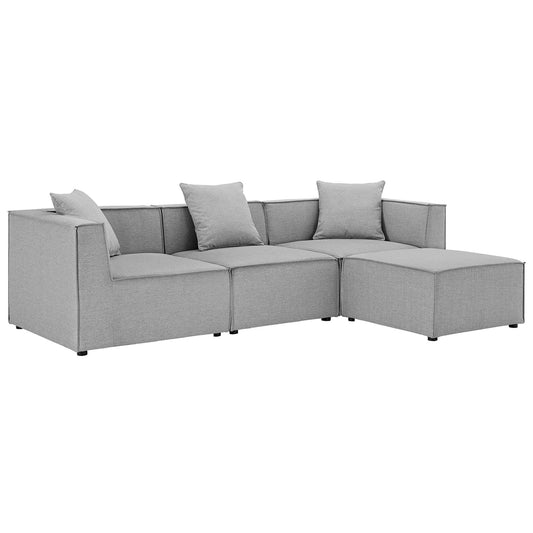 Merida 4-Piece Alfresco Upholstered Sectional, Gray