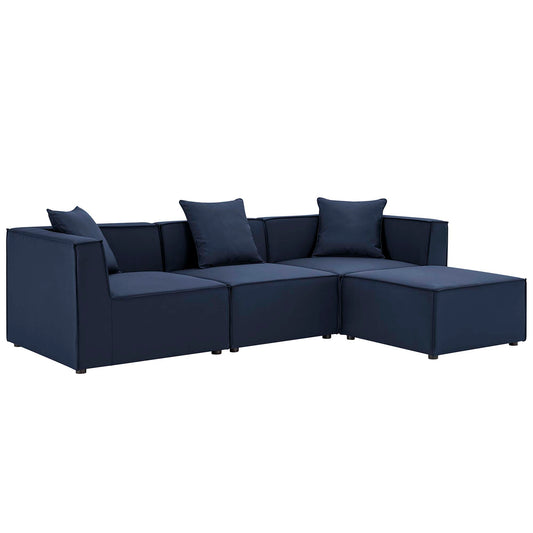 Merida 4-Piece Alfresco Upholstered Sectional, Navy
