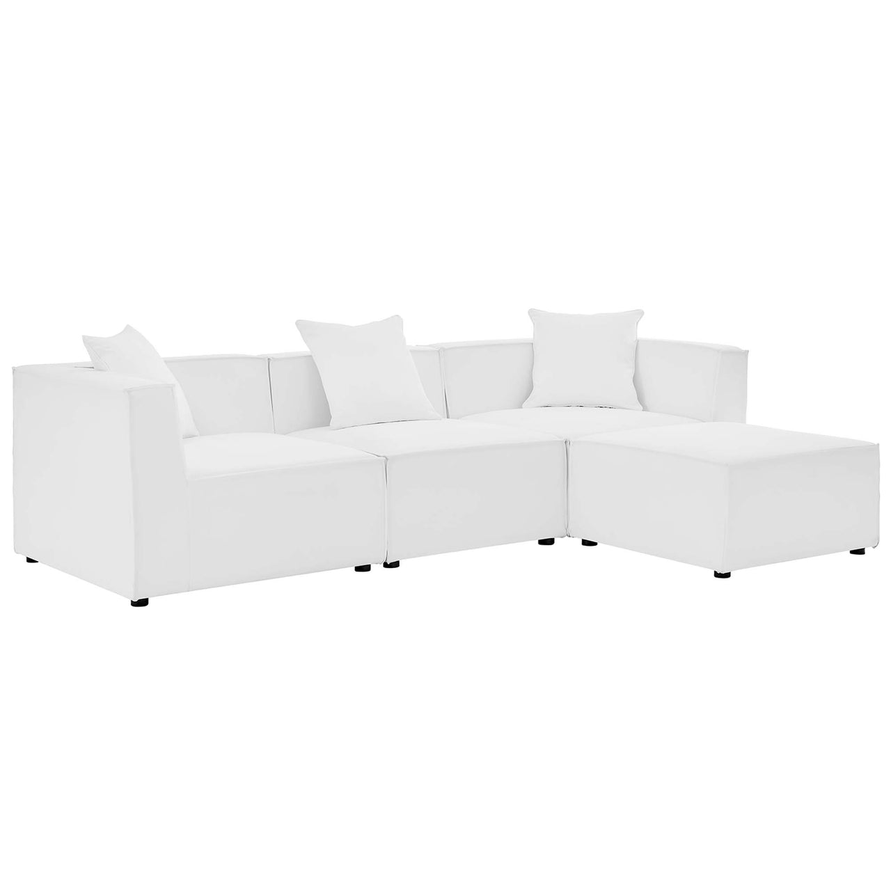 Merida 4-Piece Alfresco Upholstered Sectional, White