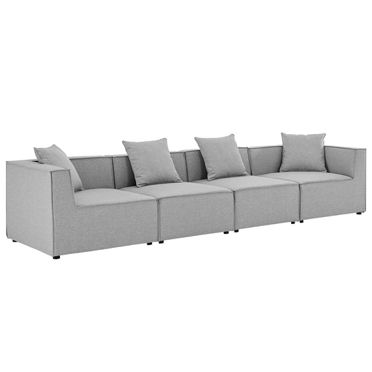 Merida 4-Piece Alfresco Upholstered Sofa Sectional, Gray