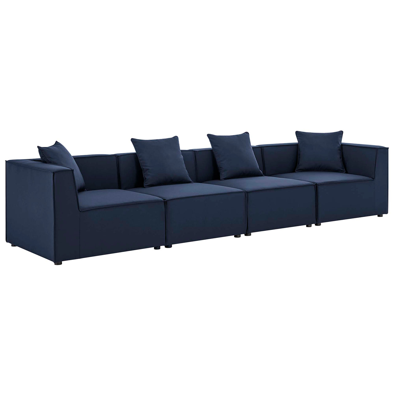 Merida 4-Piece Alfresco Upholstered Sofa Sectional, Navy