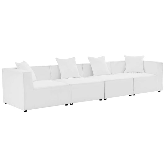 Merida 4-Piece Alfresco Upholstered Sofa Sectional, White