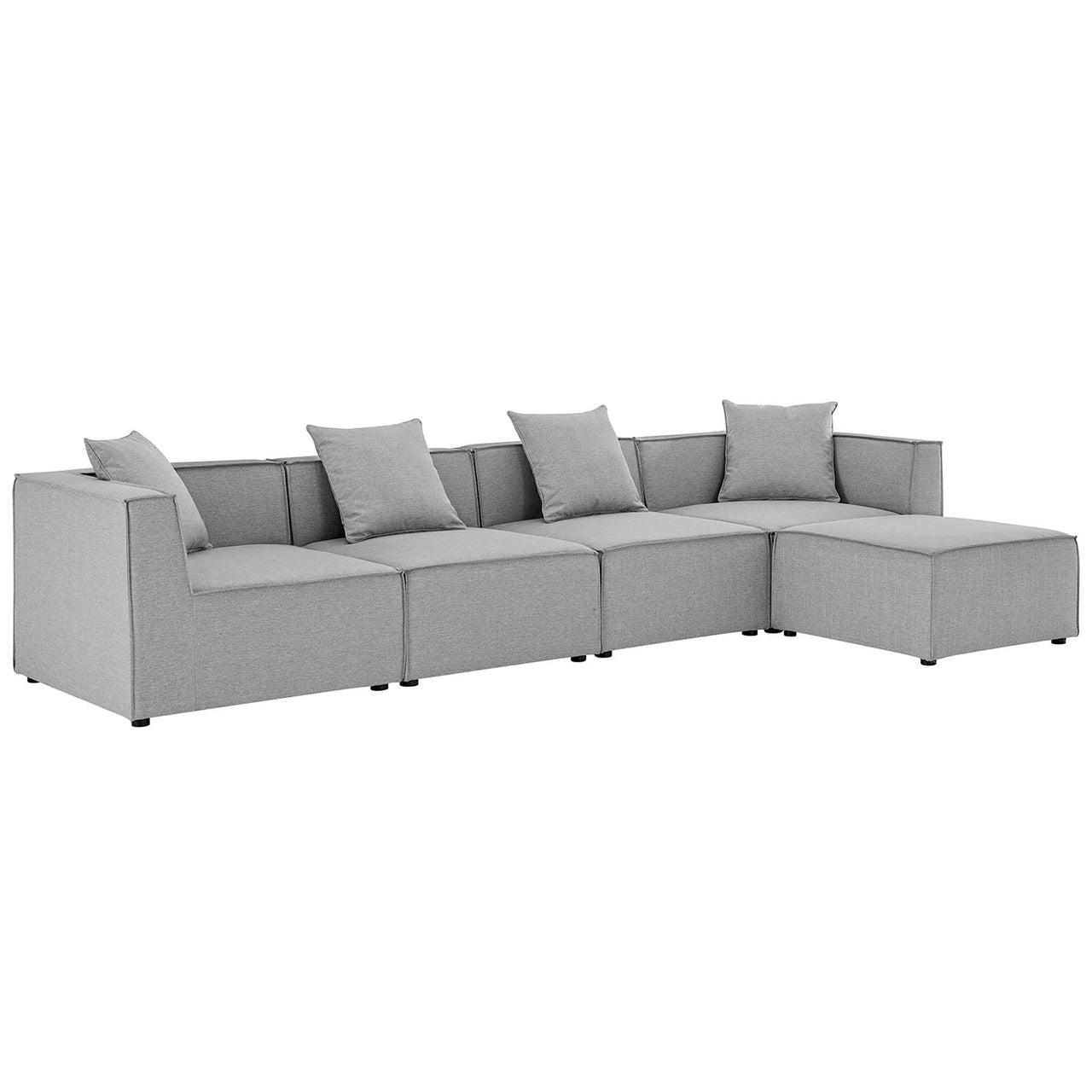 Merida 5-Piece Alfresco Upholstered Sectional, Gray