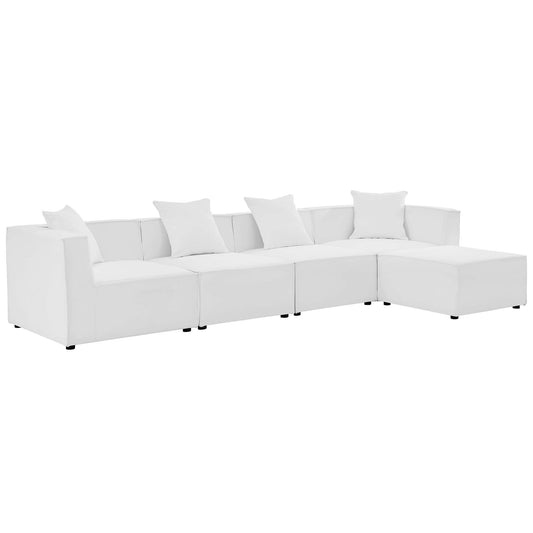 Merida 5-Piece Alfresco Upholstered Sectional, White