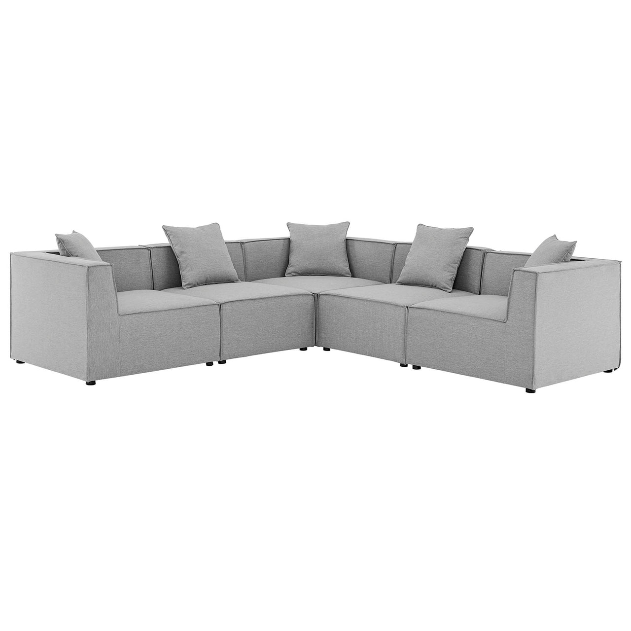 Merida 5-Piece Alfresco Upholstered Corner Sectional, Gray