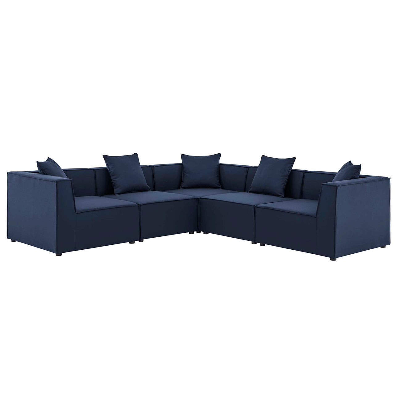 Merida 5-Piece Alfresco Upholstered Corner Sectional, Navy