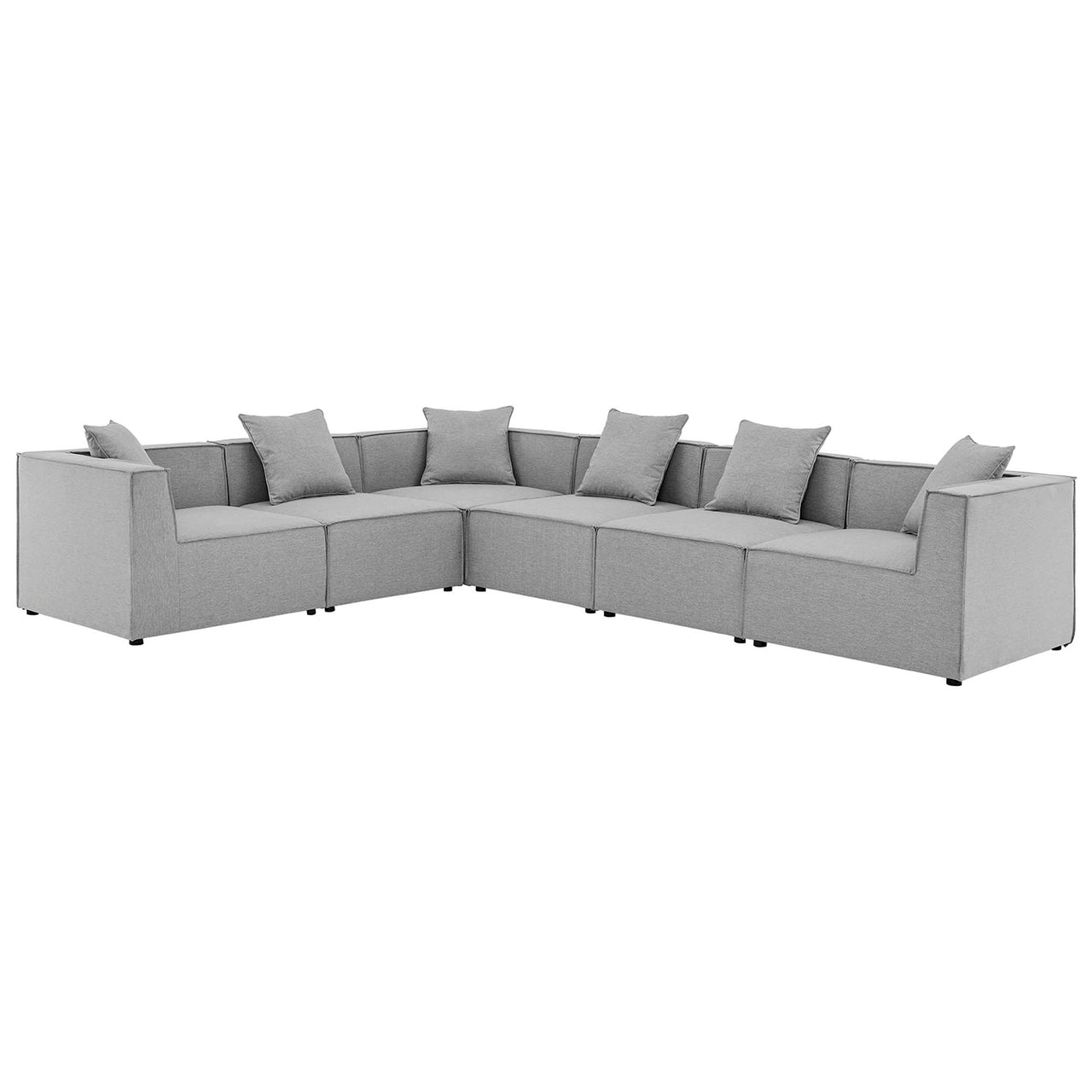 Merida 6-Piece Alfresco Upholstered Corner Sectional, Gray