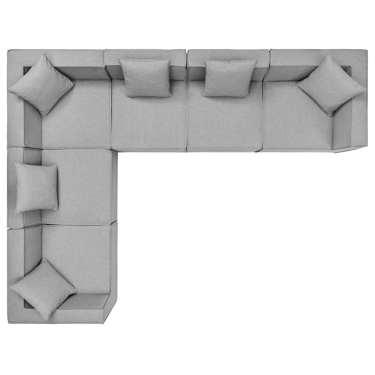 Merida 6-Piece Alfresco Upholstered Corner Sectional, Gray