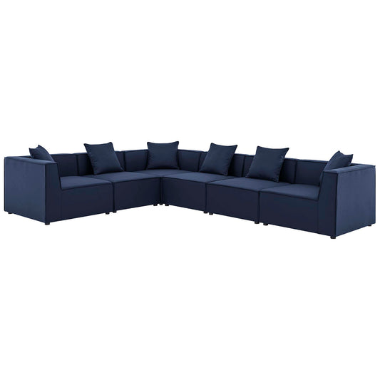 Merida 6-Piece Alfresco Upholstered Corner Sectional, Navy