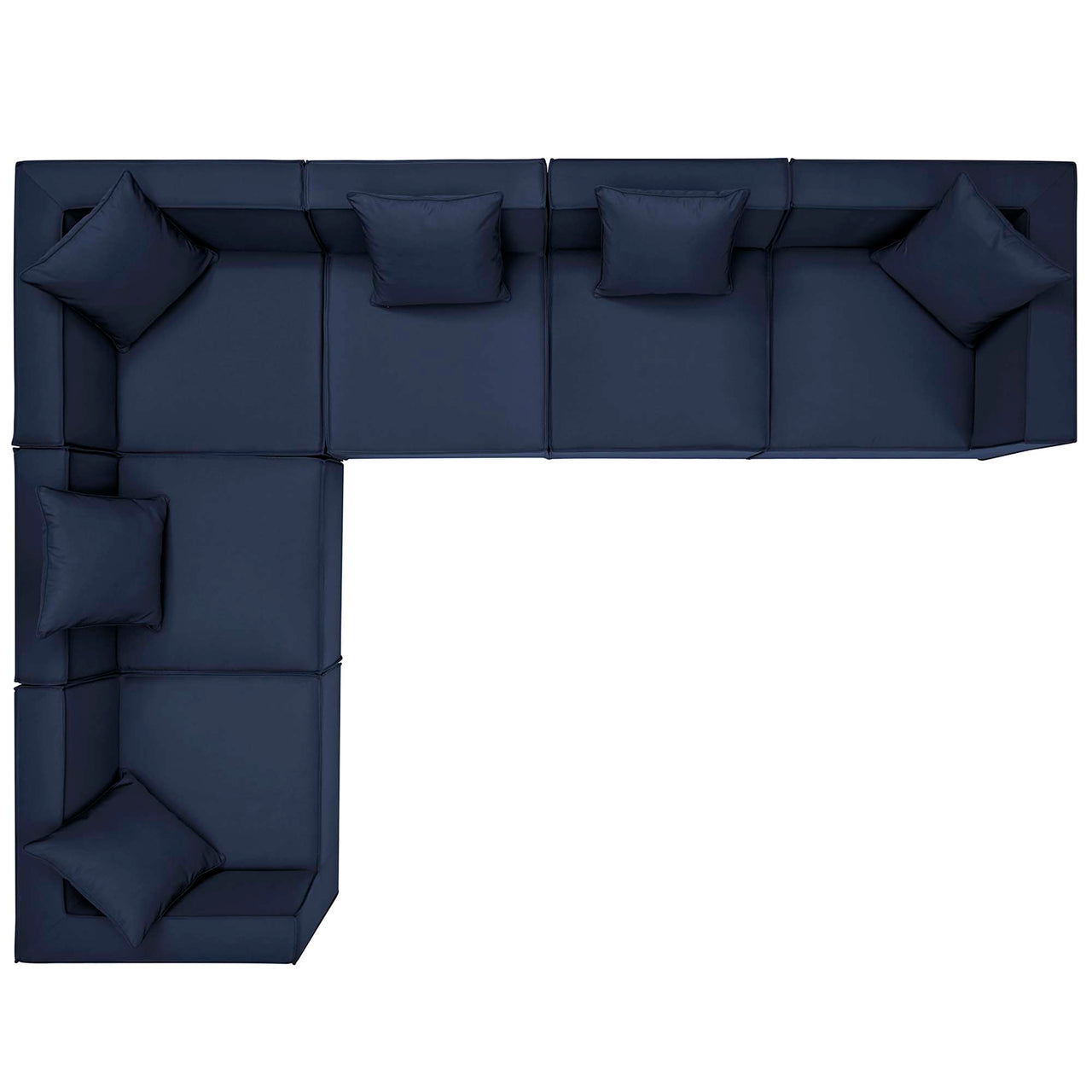 Merida 6-Piece Alfresco Upholstered Corner Sectional, Navy