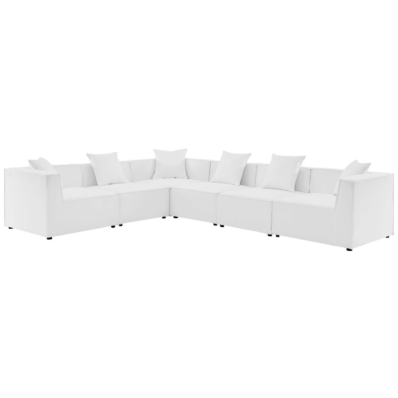 Merida 6-Piece Alfresco Upholstered Corner Sectional, White