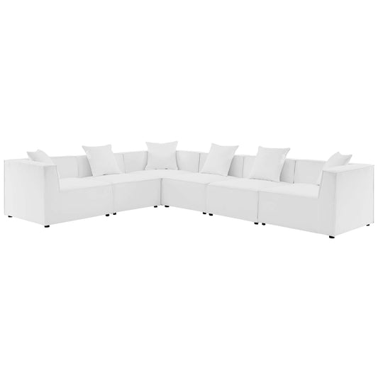 Merida 6-Piece Alfresco Upholstered Corner Sectional, White
