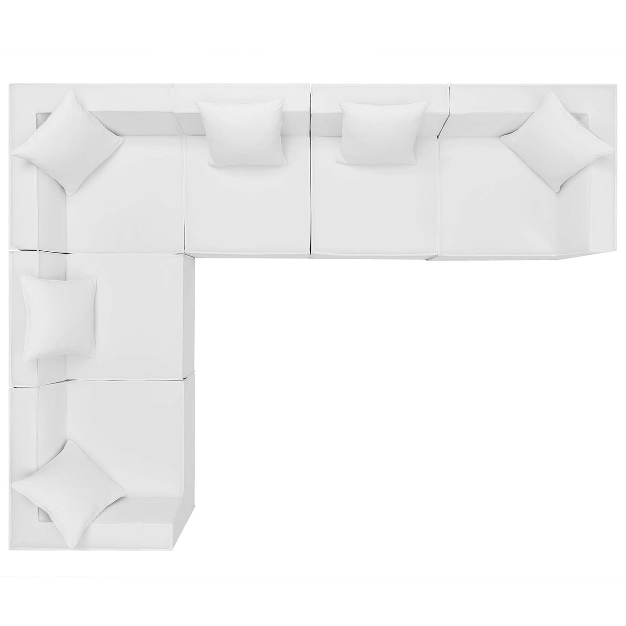 Merida 6-Piece Alfresco Upholstered Corner Sectional, White