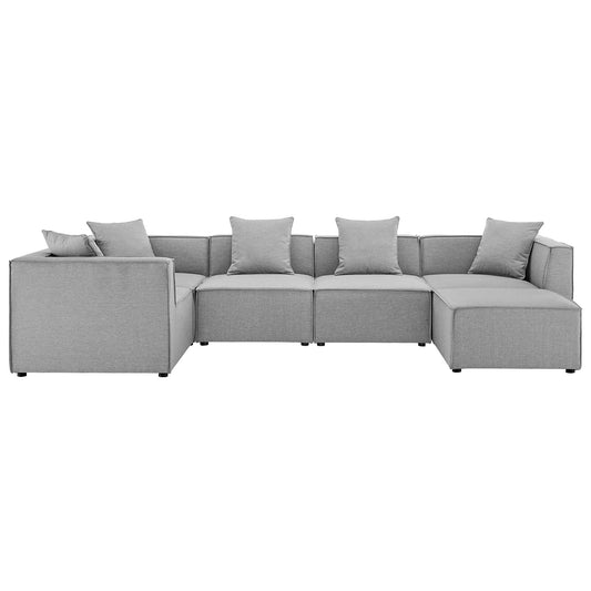 Merida 6-Piece Alfresco Upholstered Sectional, Gray