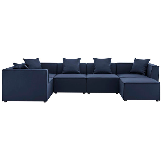 Merida 6-Piece Alfresco Upholstered Sectional, Navy