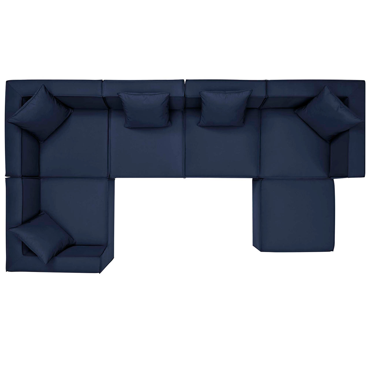 Merida 6-Piece Alfresco Upholstered Sectional, Navy