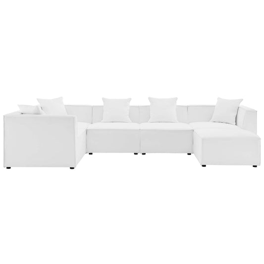 Merida 6-Piece Alfresco Upholstered Sectional, White