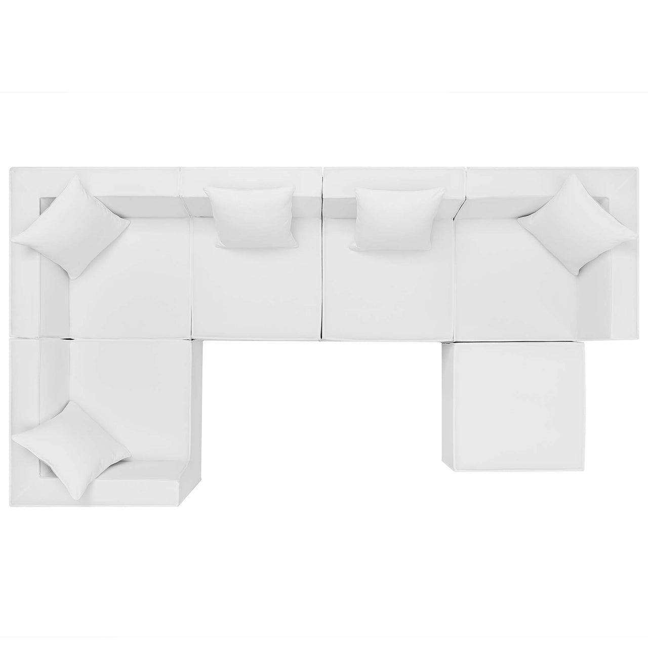 Merida 6-Piece Alfresco Upholstered Sectional, White