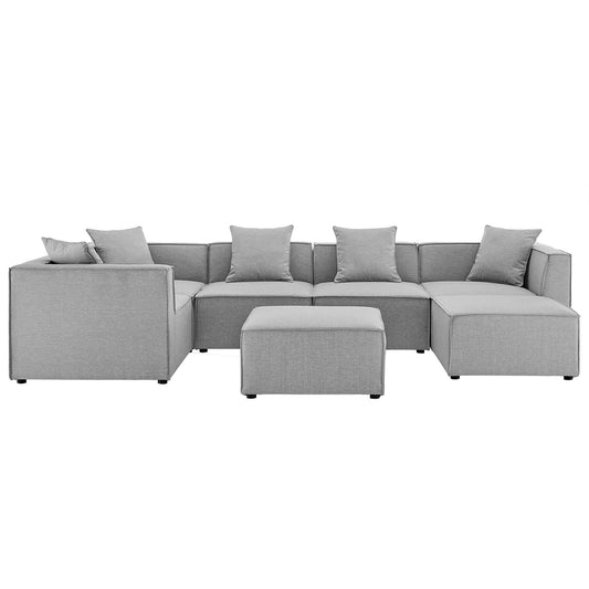 Merida 7-Piece Alfresco Upholstered Sectional, Gray