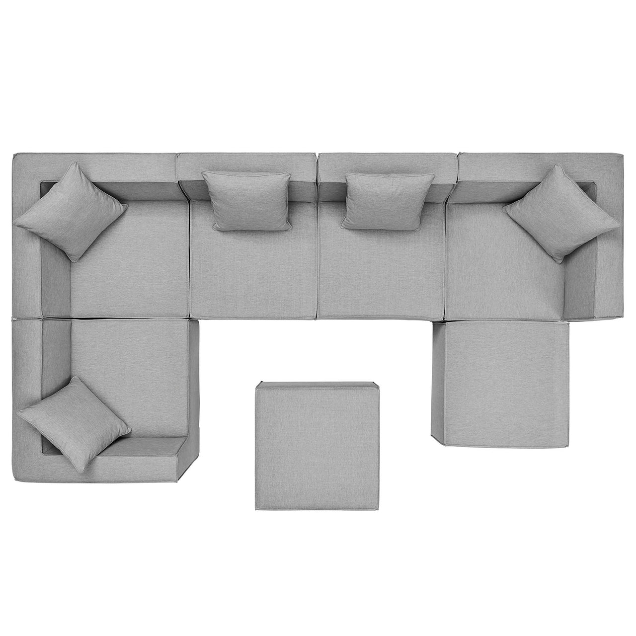 Merida 7-Piece Alfresco Upholstered Sectional, Gray