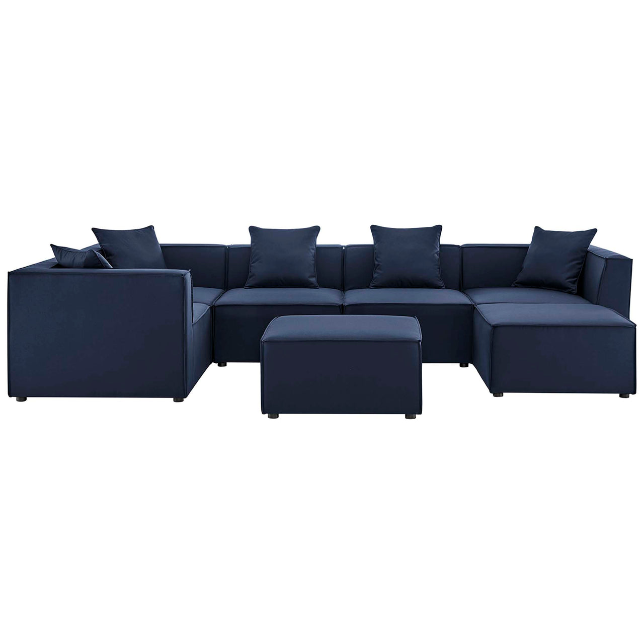 Merida 7-Piece Alfresco Upholstered Sectional, Navy