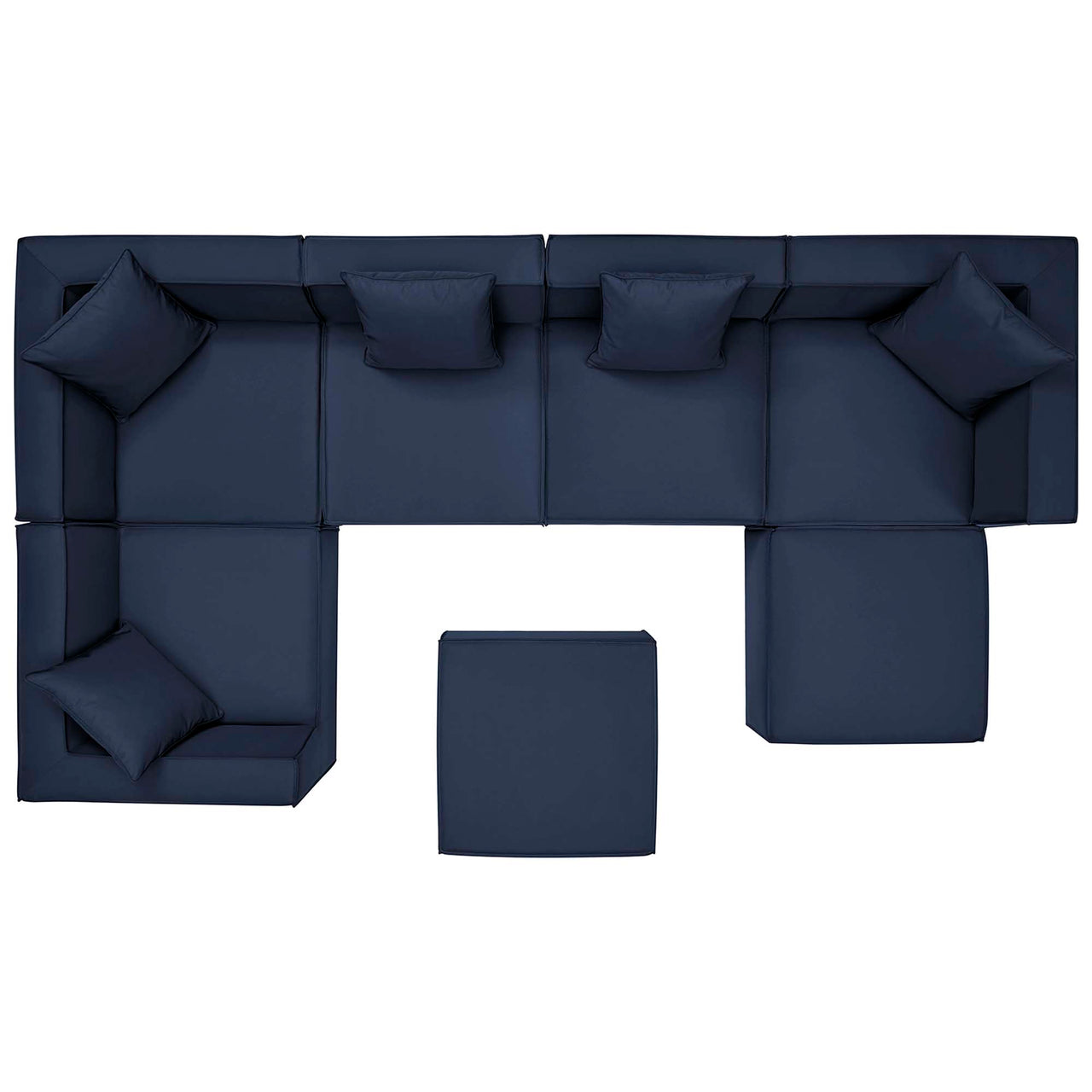 Merida 7-Piece Alfresco Upholstered Sectional, Navy