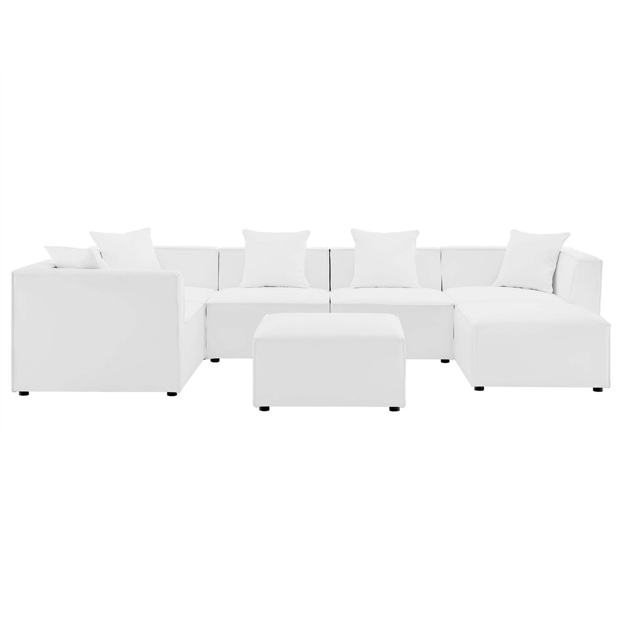 Merida 7-Piece Alfresco Upholstered Sectional, White