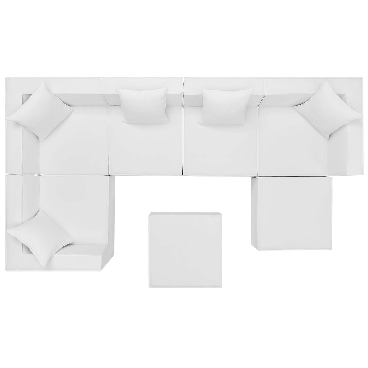 Merida 7-Piece Alfresco Upholstered Sectional, White