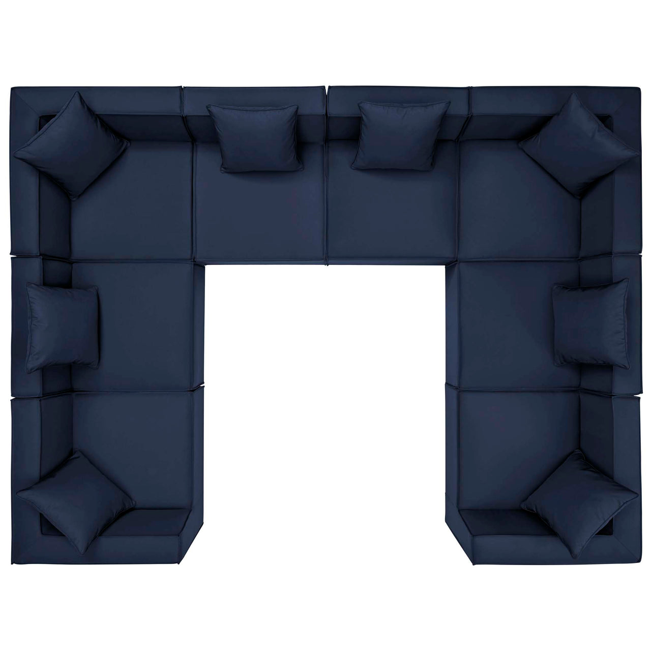 Merida 8-Piece Alfresco Upholstered U-Shaped Sectional, Navy