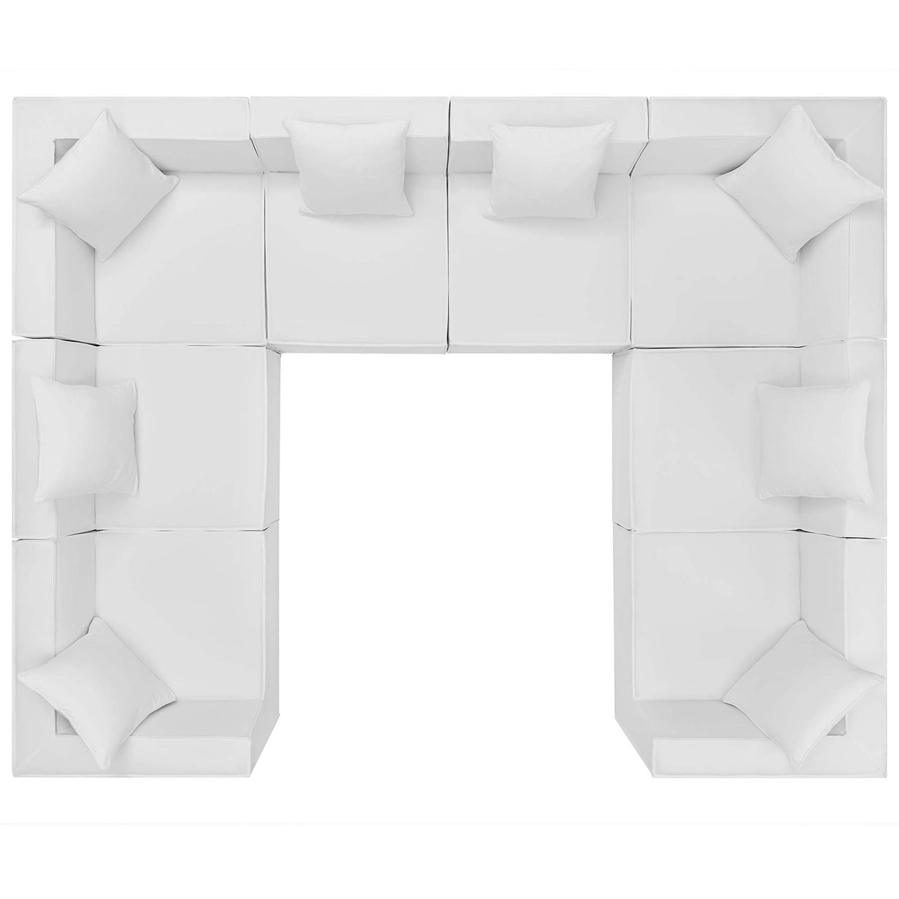 Merida 8-Piece Alfresco Upholstered U-Shaped Sectional, White