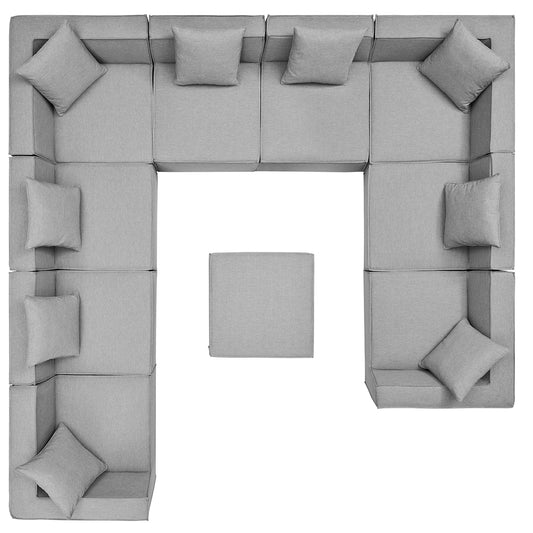 Merida 10-Piece Alfresco Upholstered Sectional, Gray