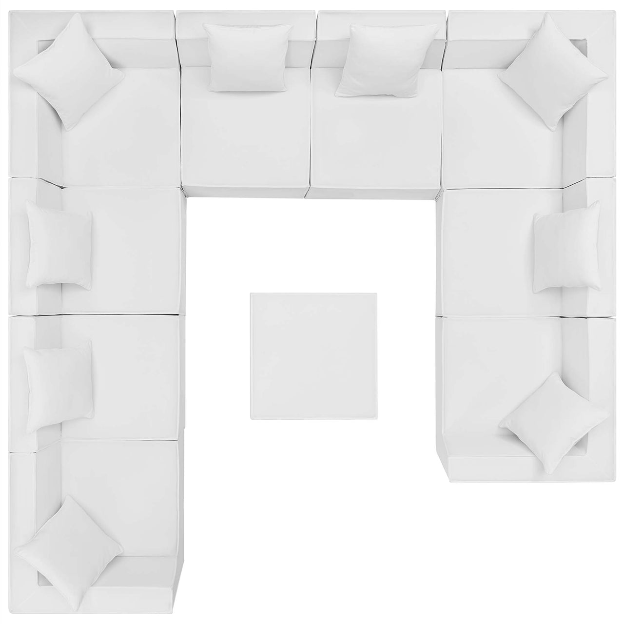 Merida 10-Piece Alfresco Upholstered Sectional, White