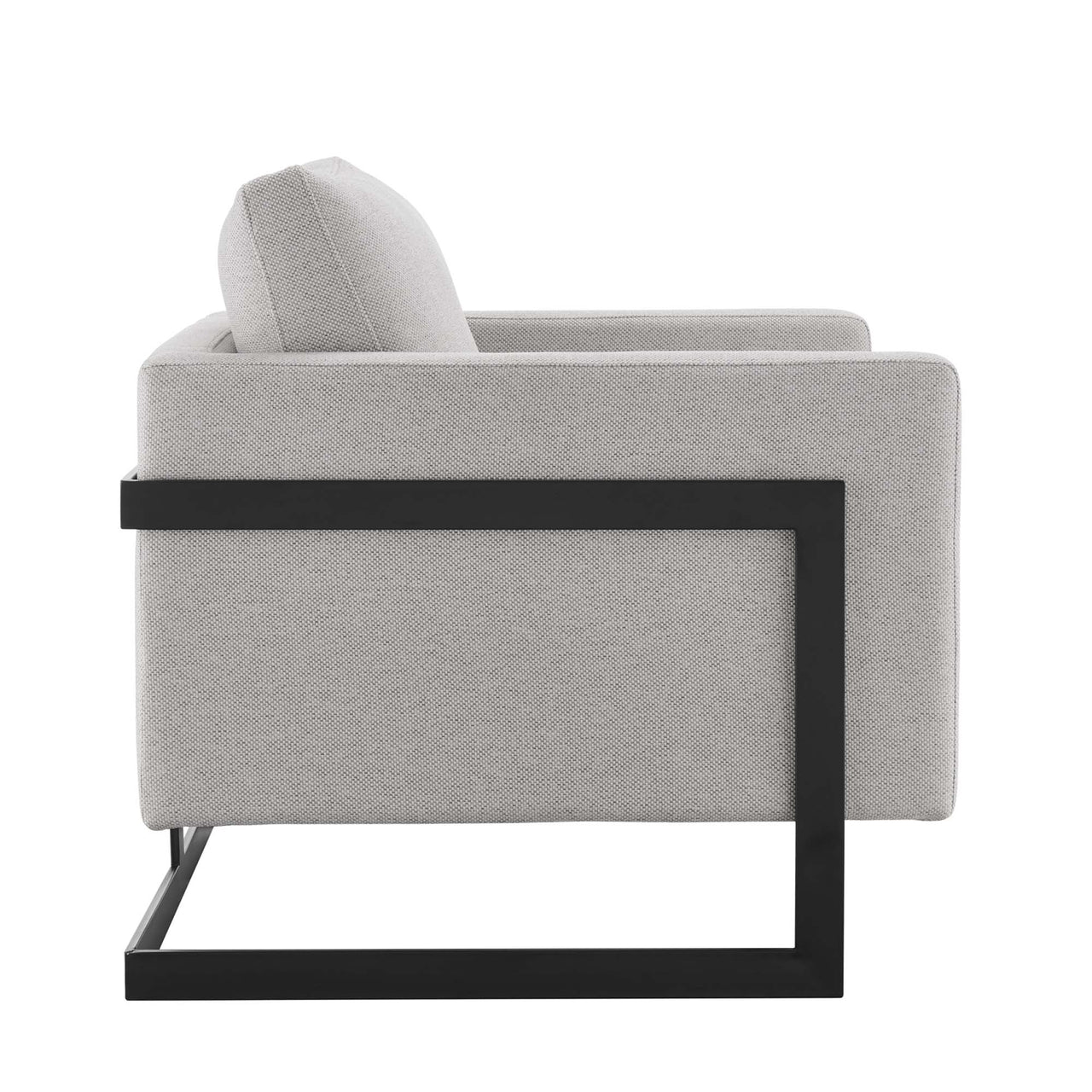 Parallel Fabric Armchair, Black & Ivory