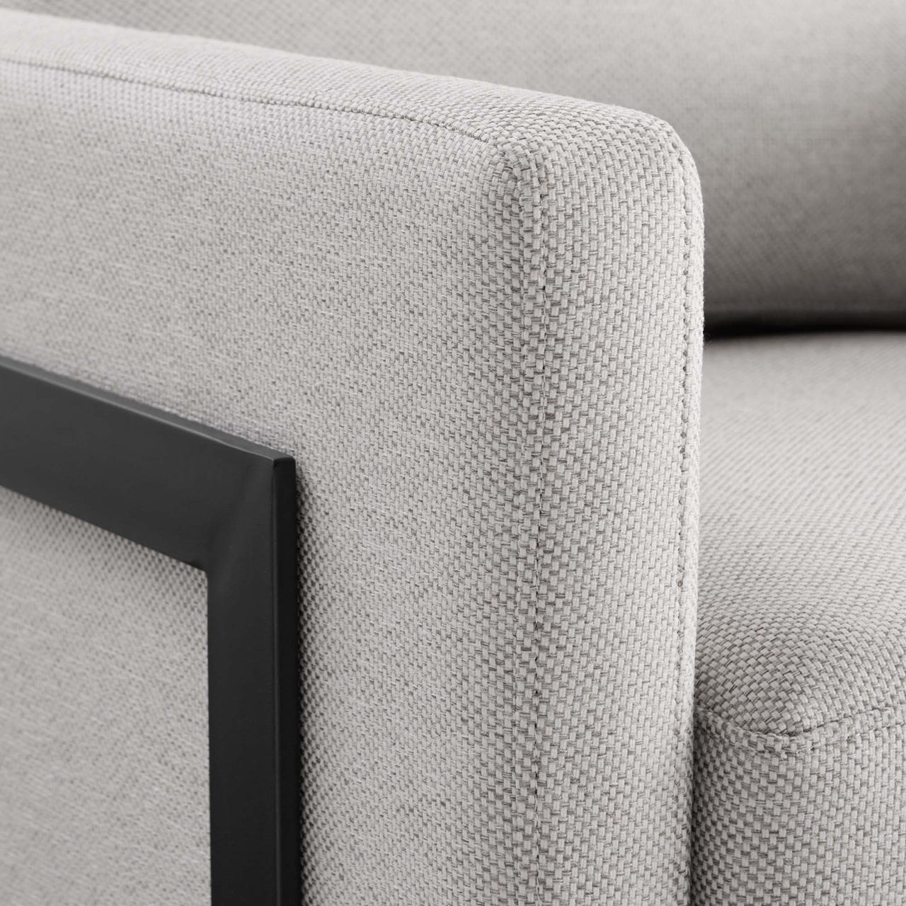 Parallel Fabric Armchair, Black & Ivory