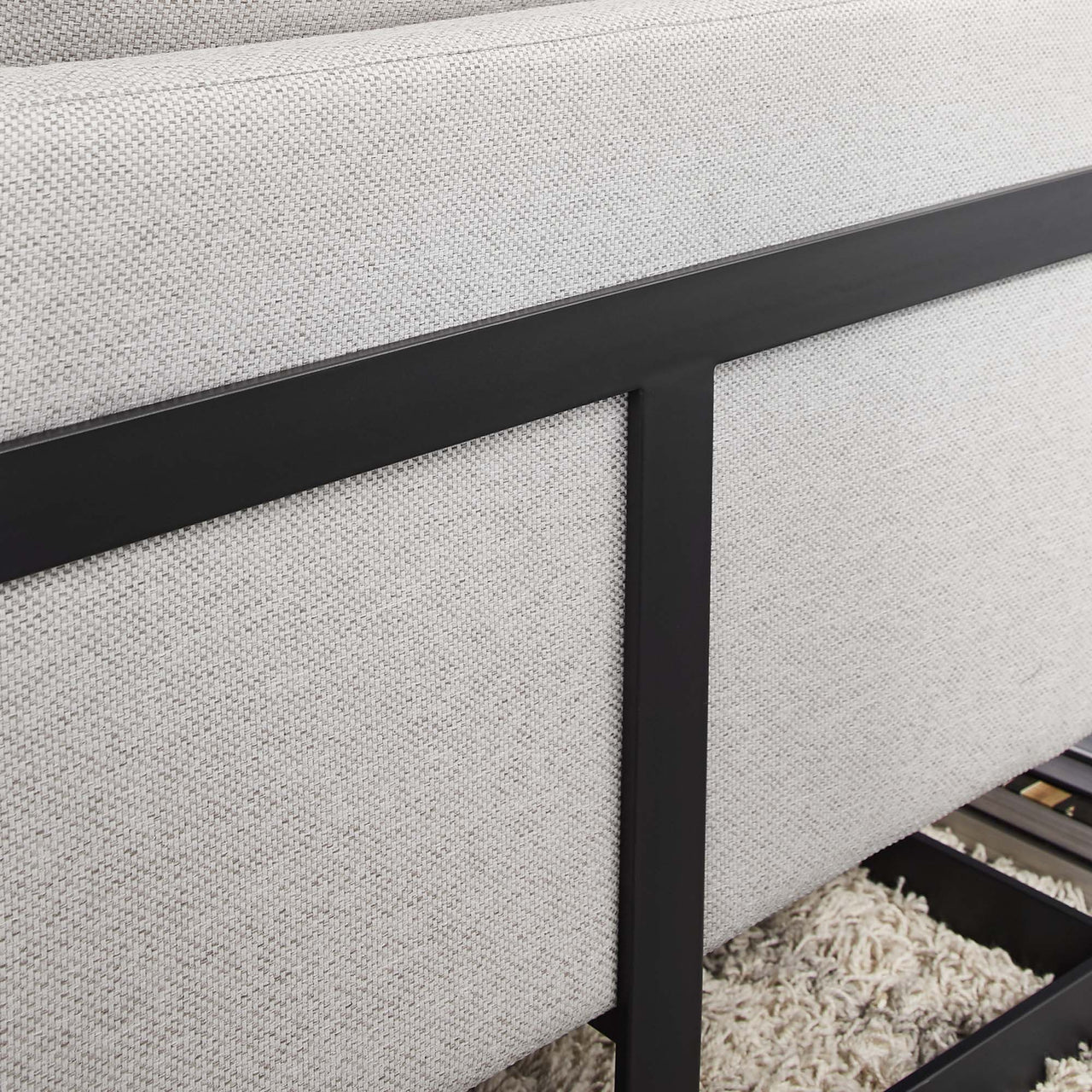 Parallel Fabric Armchair, Black & Ivory