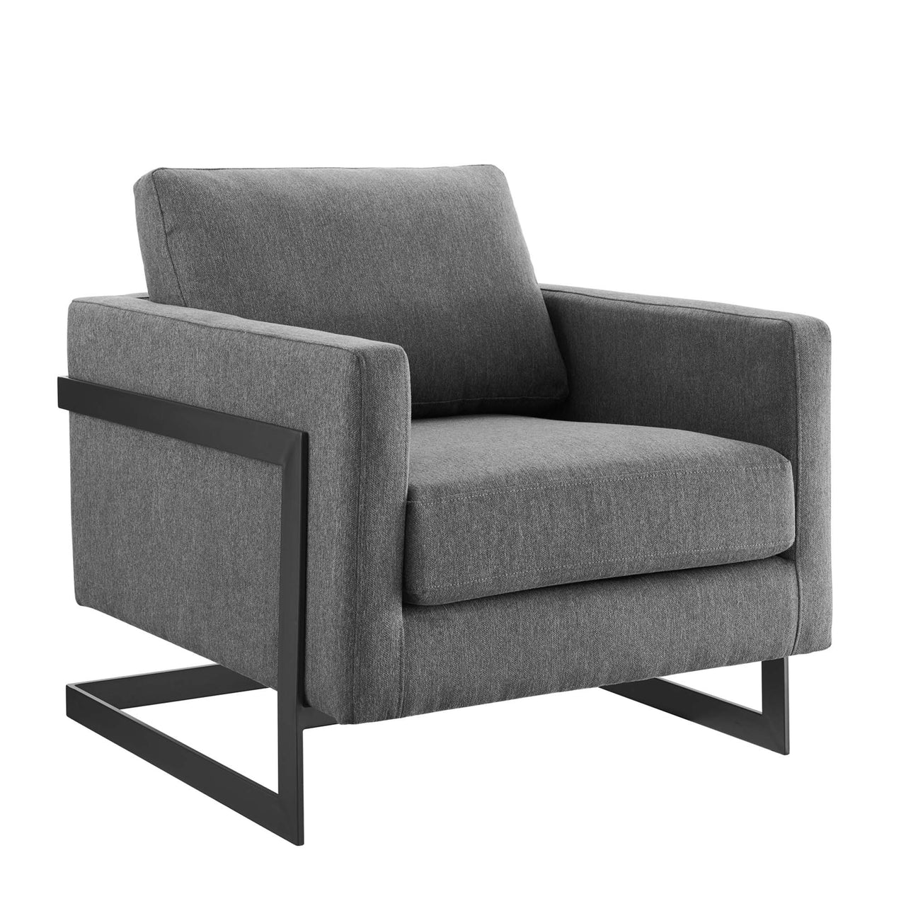 Parallel Fabric Armchair, Black & Charcoal