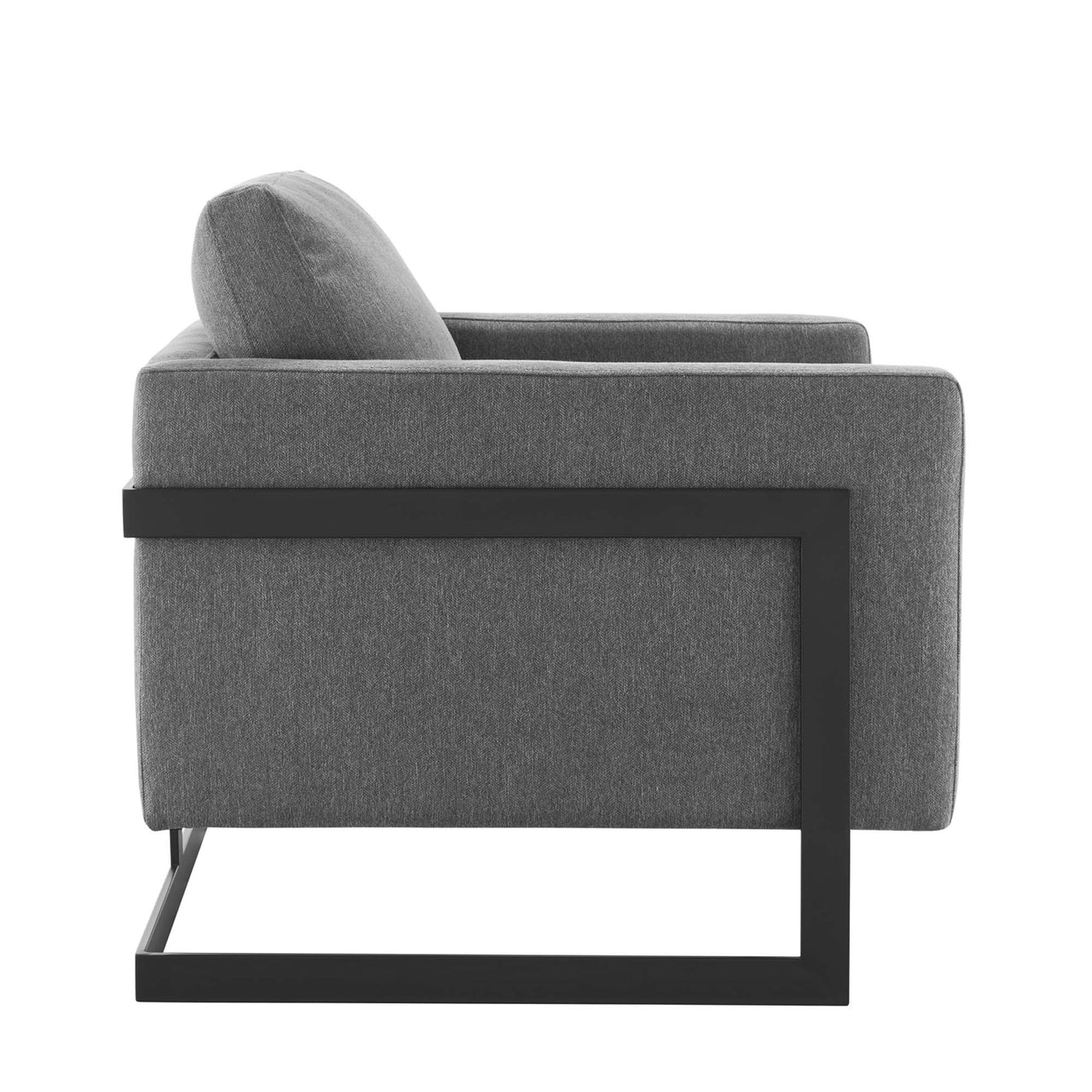 Parallel Fabric Armchair, Black & Charcoal