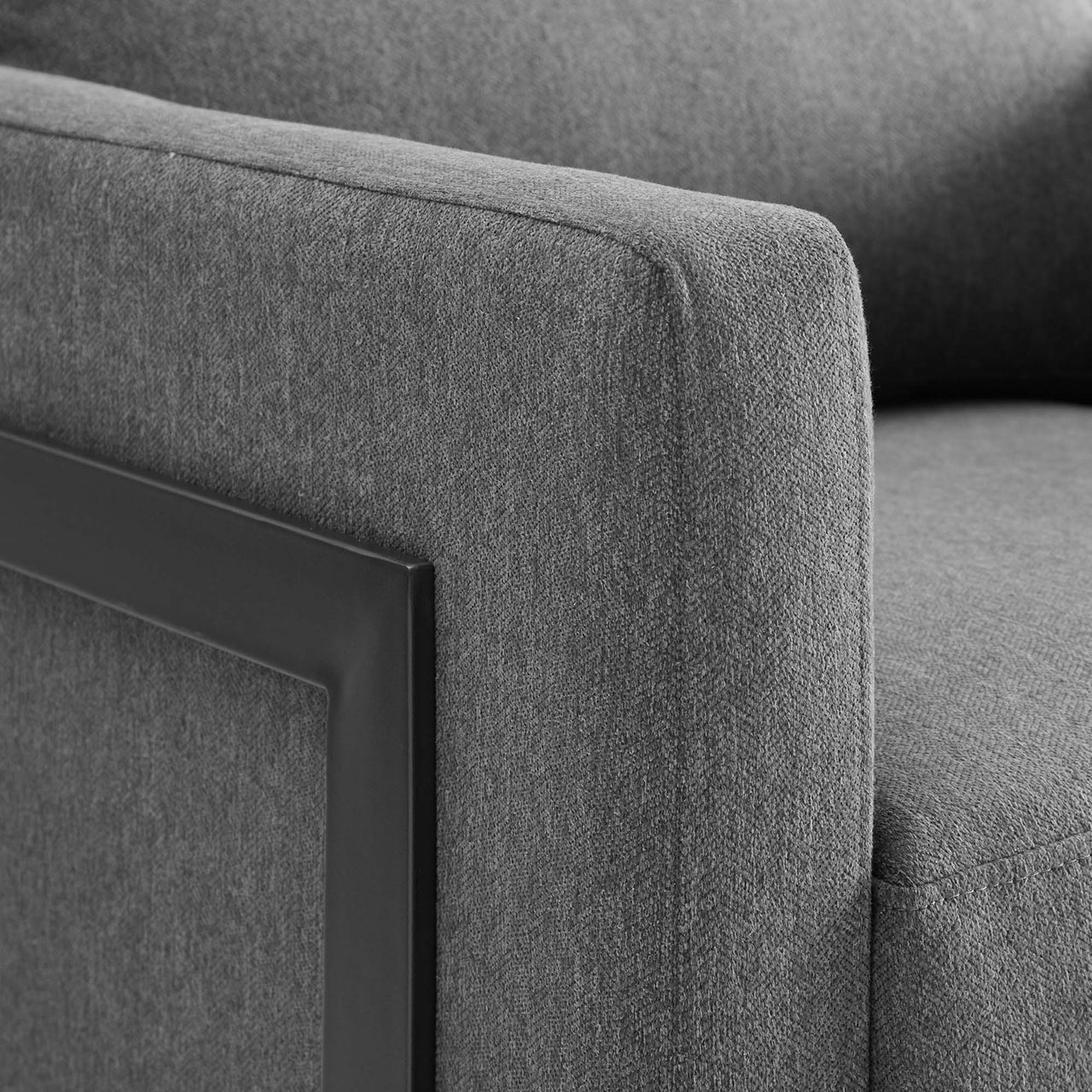 Parallel Fabric Armchair, Black & Charcoal