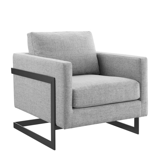 Parallel Fabric Armchair, Black & Light Gray