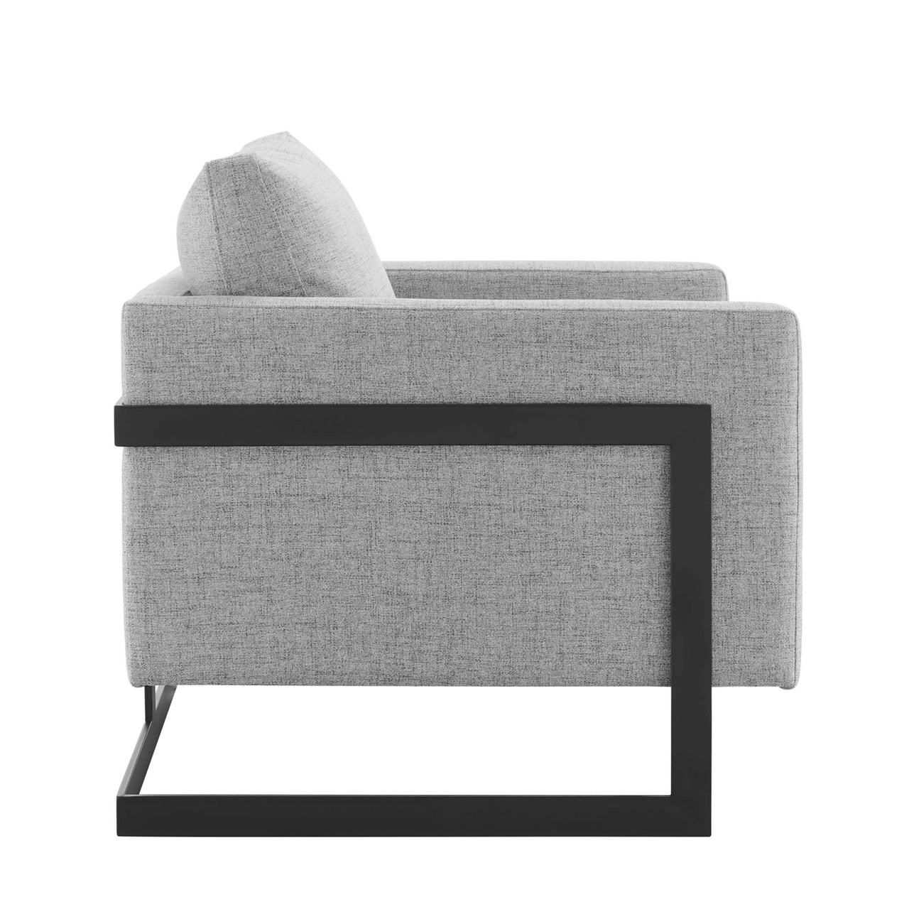 Parallel Fabric Armchair, Black & Light Gray