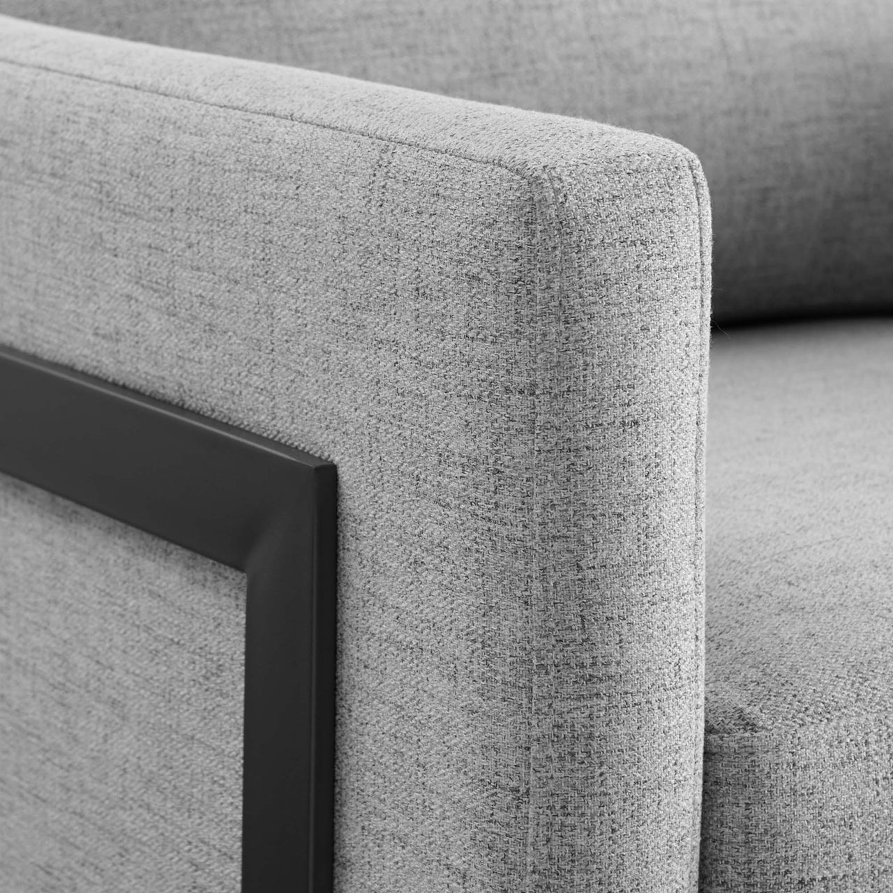 Parallel Fabric Armchair, Black & Light Gray