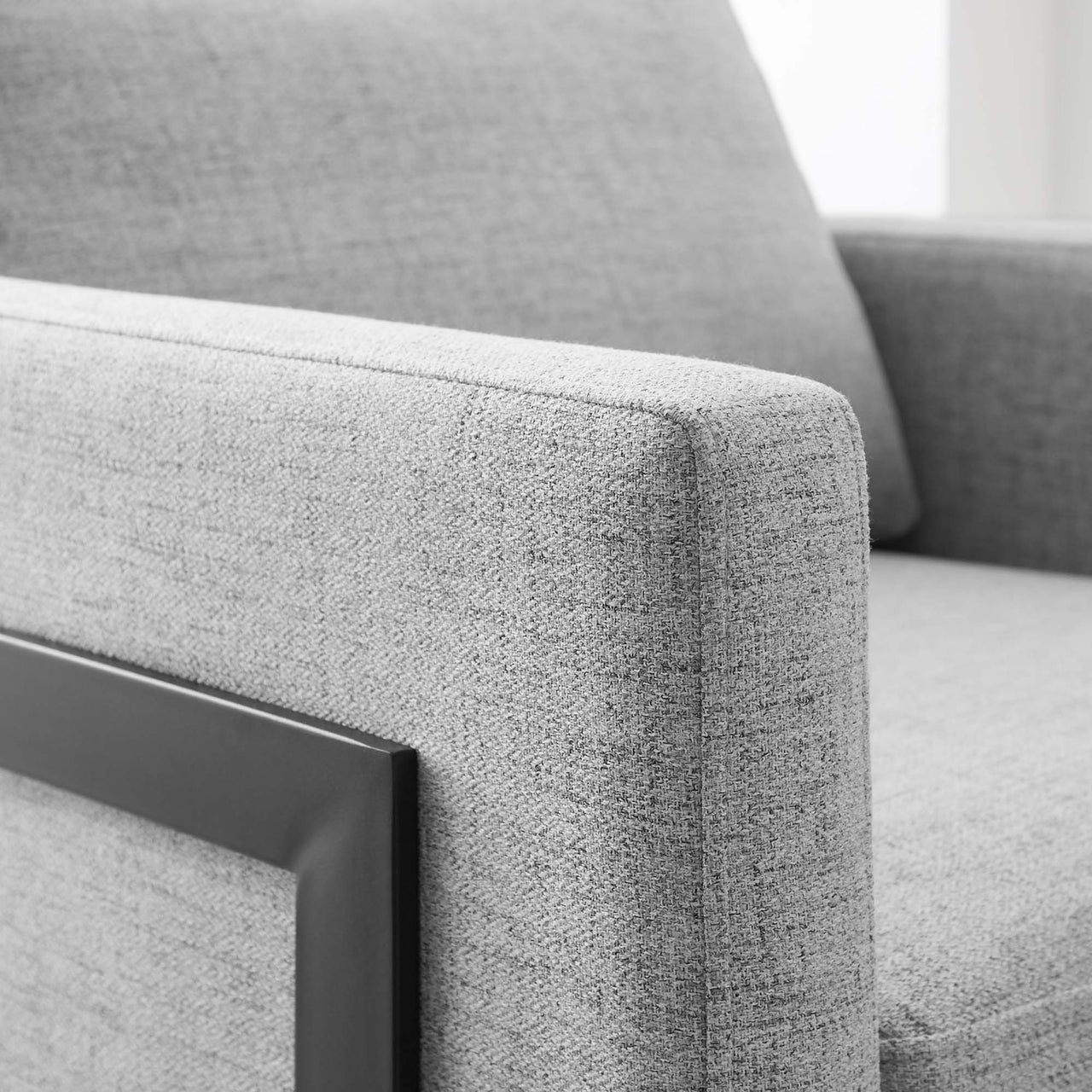 Parallel Fabric Armchair, Black & Light Gray