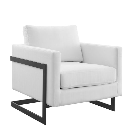 Parallel Fabric Armchair, Black & White