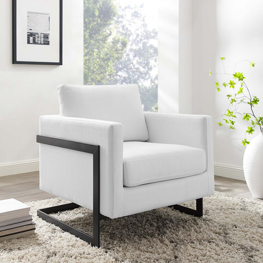 Parallel Fabric Armchair, Black & White