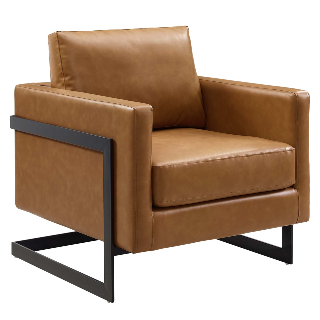 Parallel Eco-Leather Armchair, Black & Tan