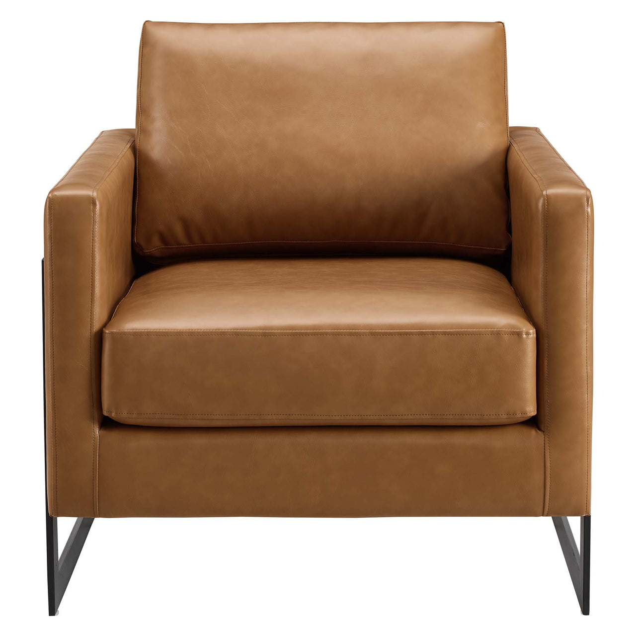 Parallel Eco-Leather Armchair, Black & Tan